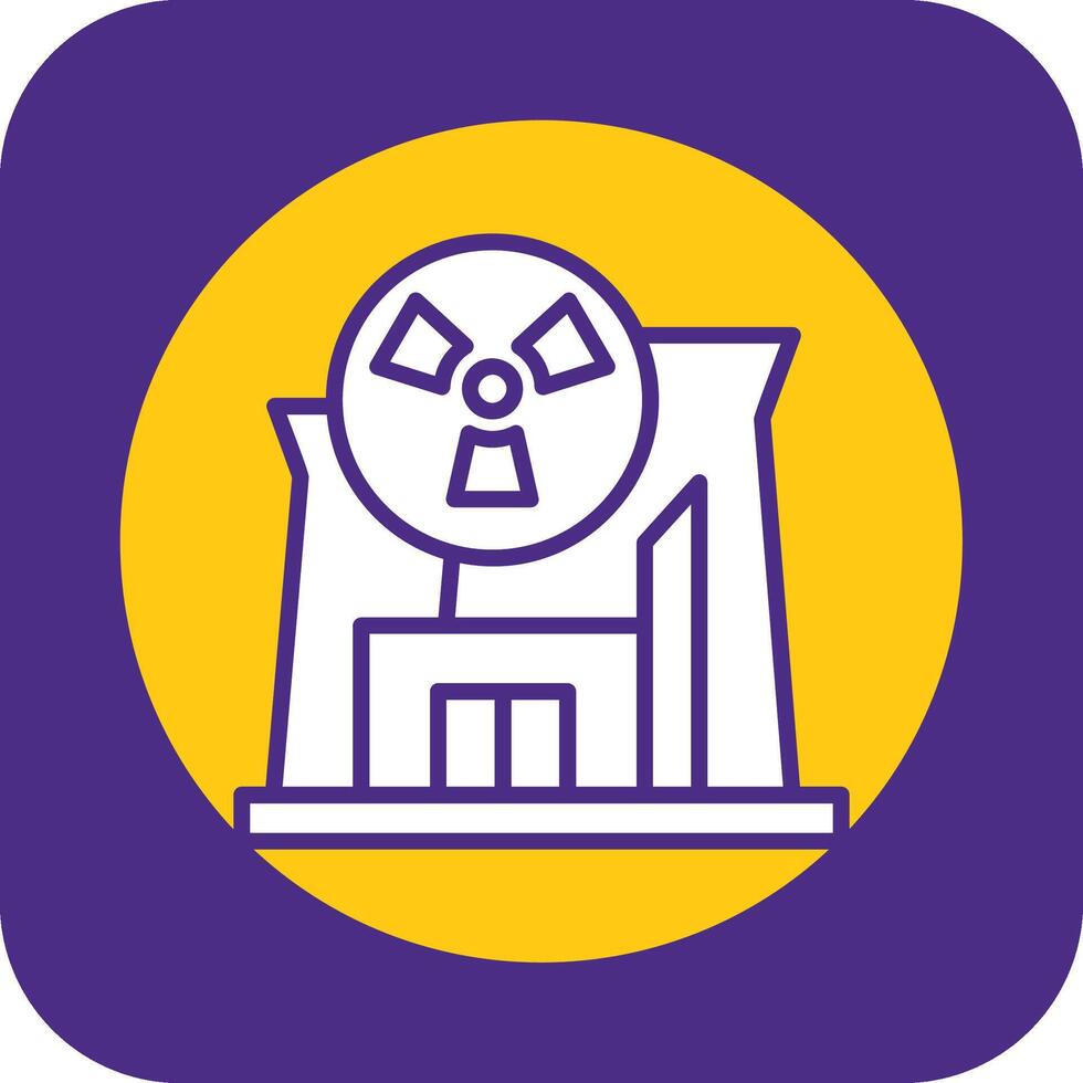 Nuclear Plant Filled Curve Icon vector