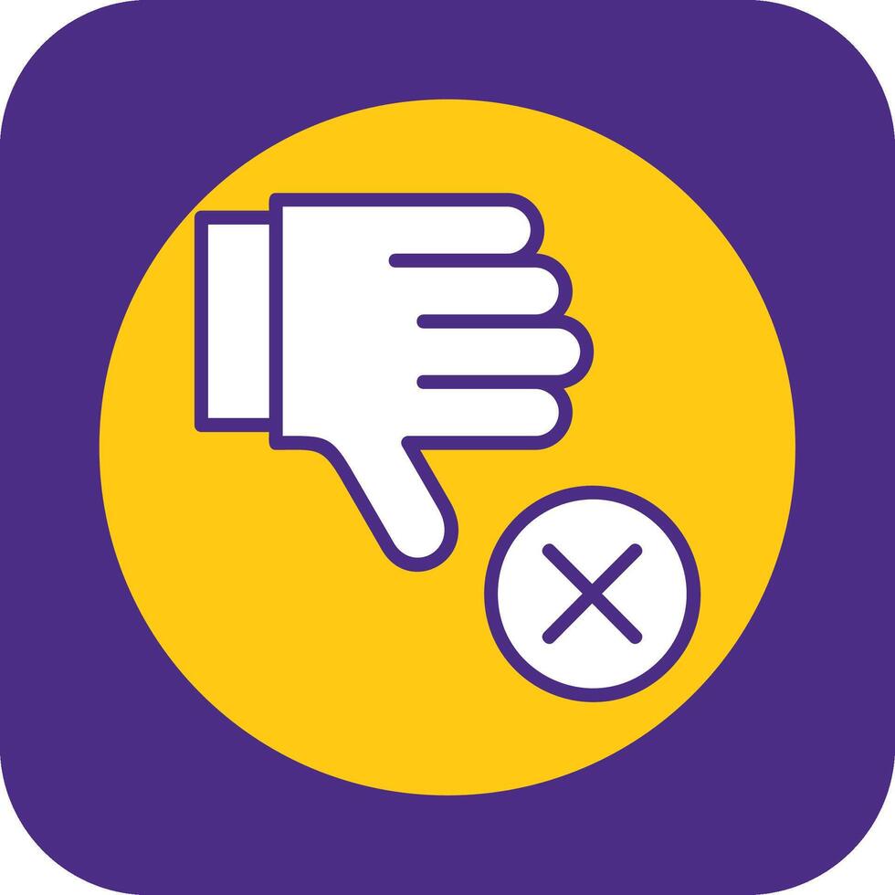 Dislike Filled Curve Icon vector