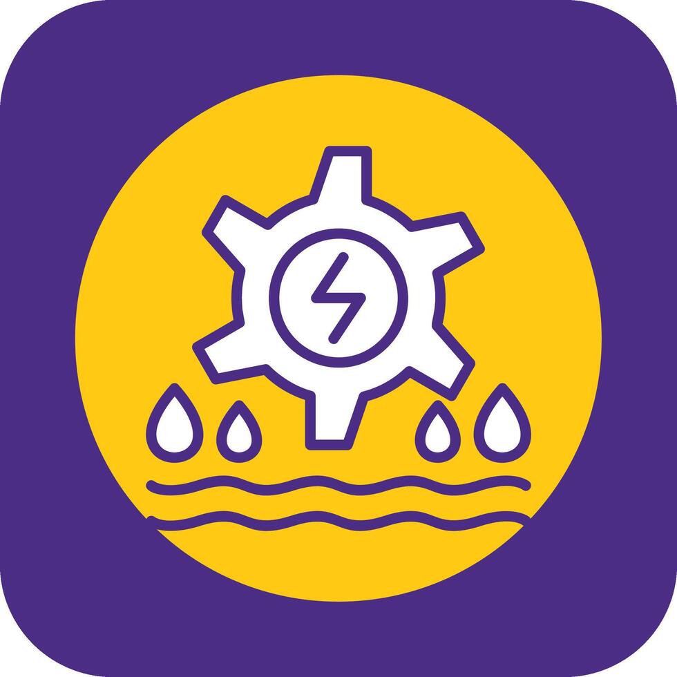 Hydro Power Filled Curve Icon vector