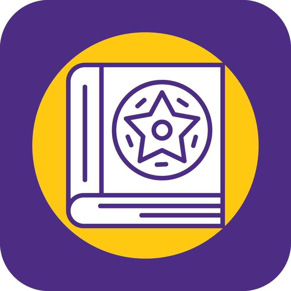 Spellbook Filled Curve Icon vector