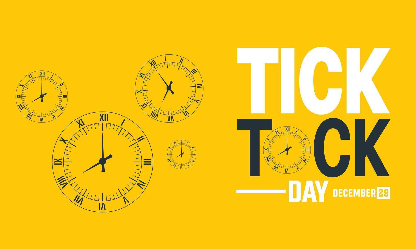 December is Tick Tock Day.perfect for illustration Background Tempalte vector