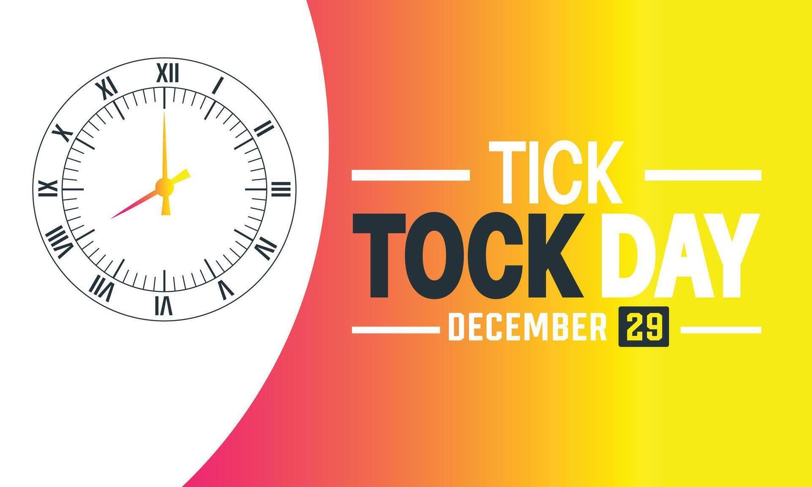 Tick tock day December 29 illustration, suitable for web banner, poster or card vector