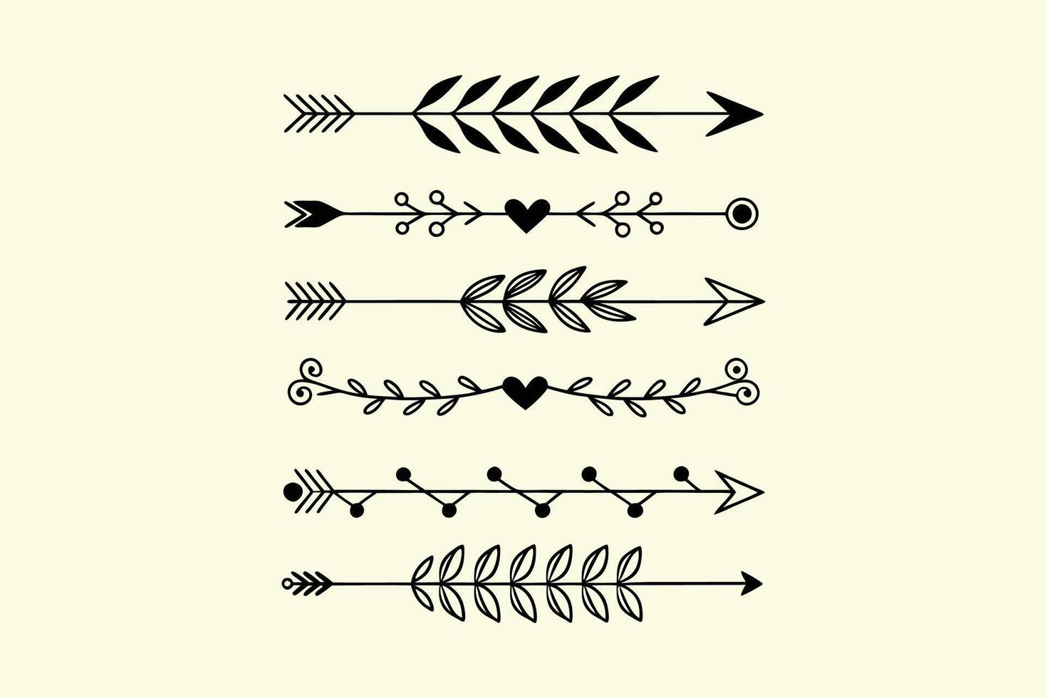 Unique Ornamental Arrow Elements vector
