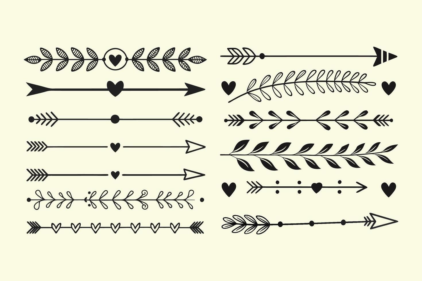 Botanical Arrow Dividers Collection vector
