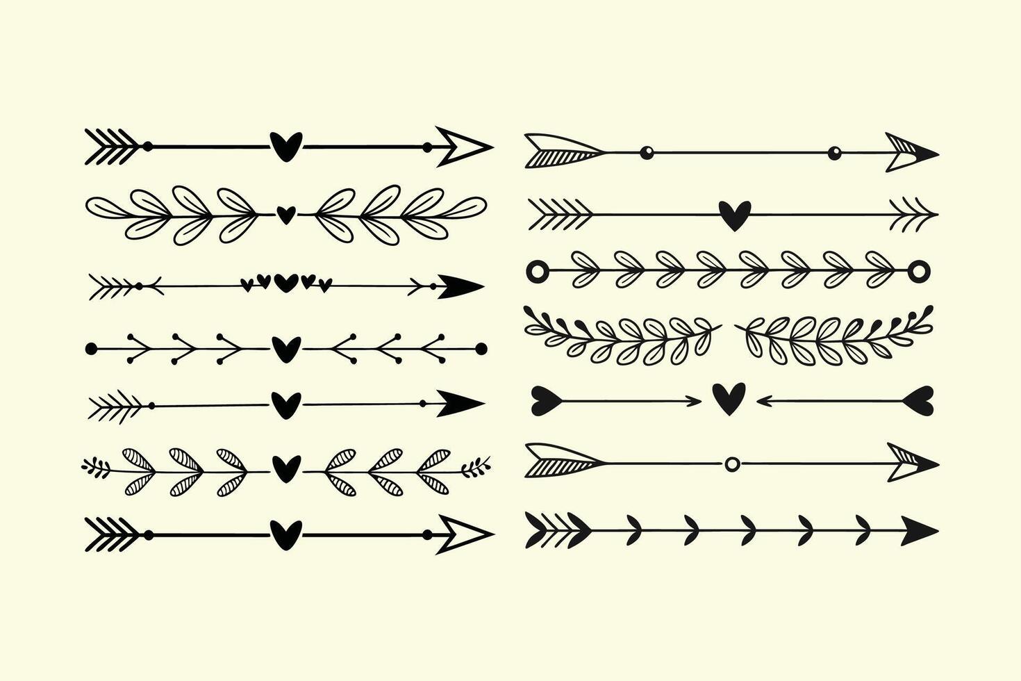 Artistic Floral and Arrow Dividers vector