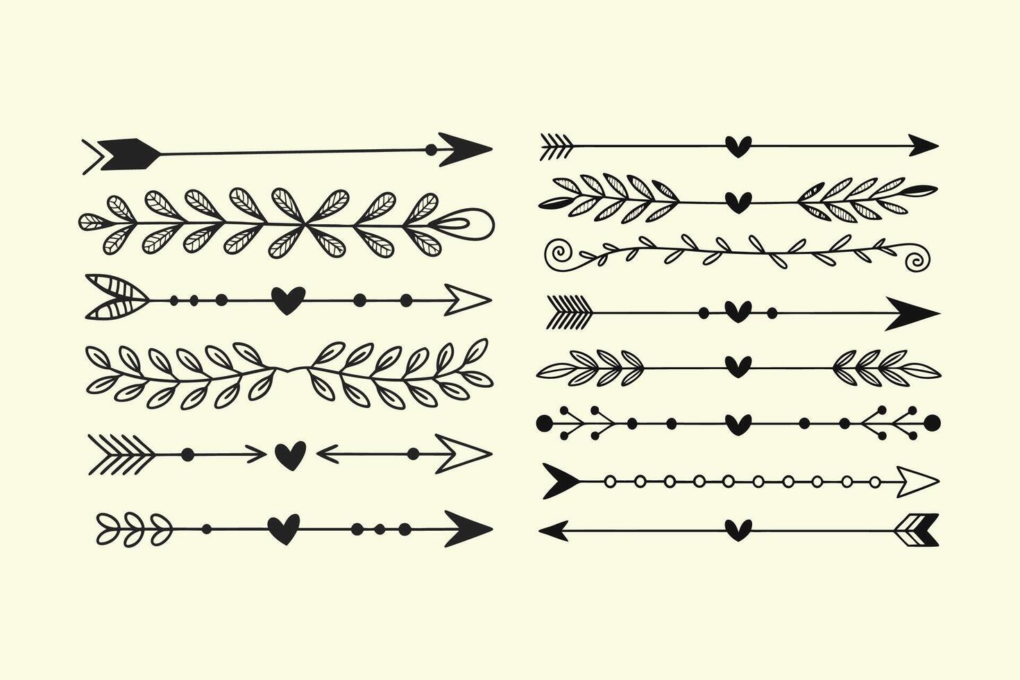 Rustic Arrows Floral Motifs vector