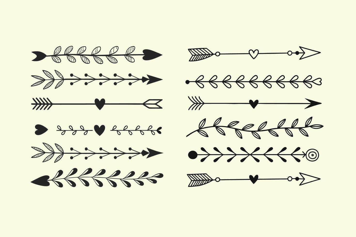 Romantic Divider Elements with Hearts vector