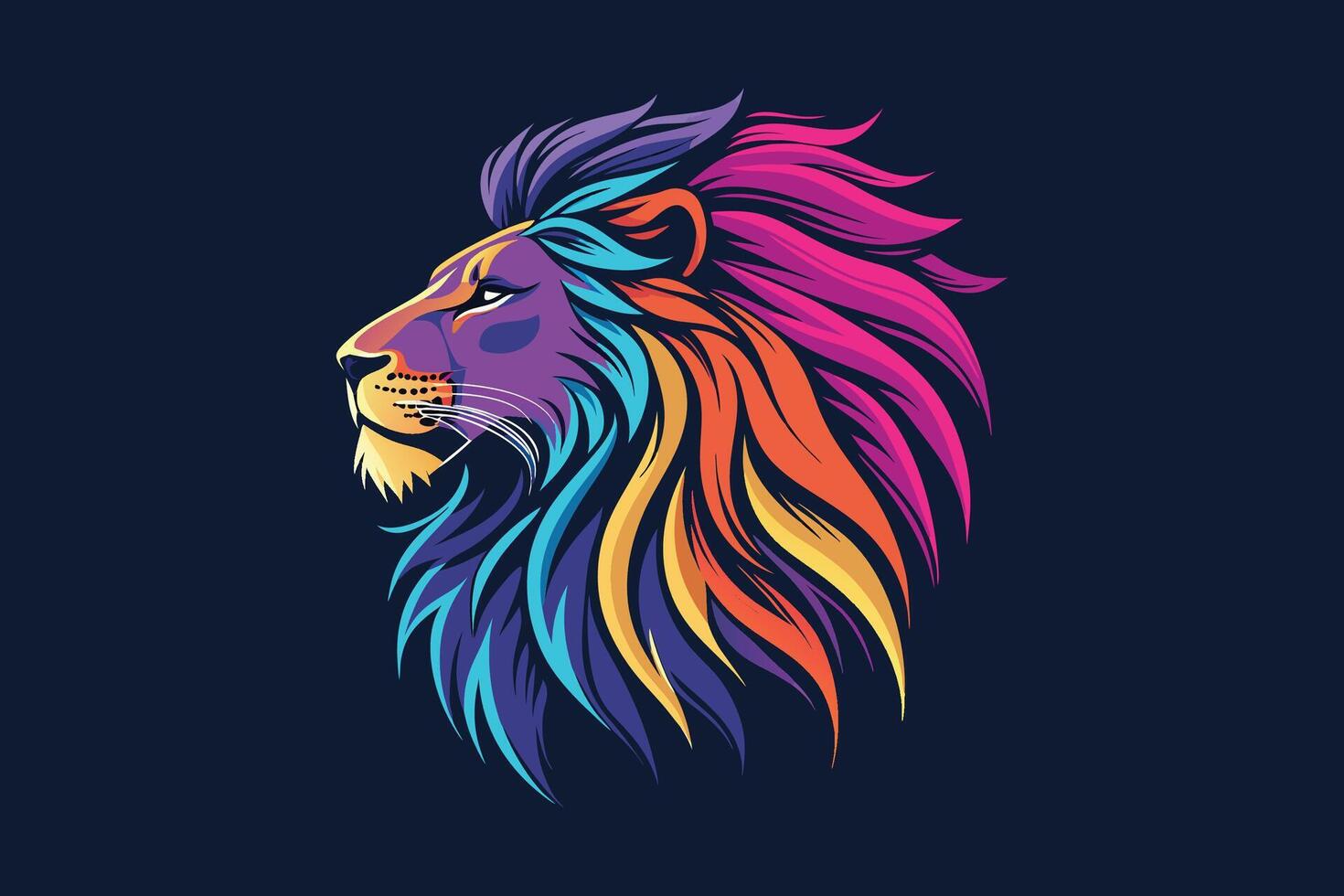 lion colorful art vector