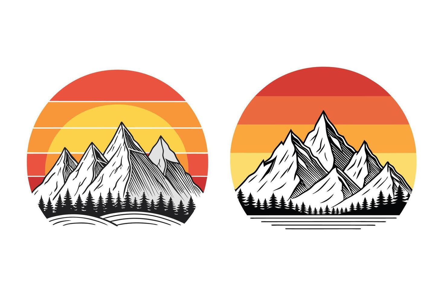 Vintage mountain Illustration vector