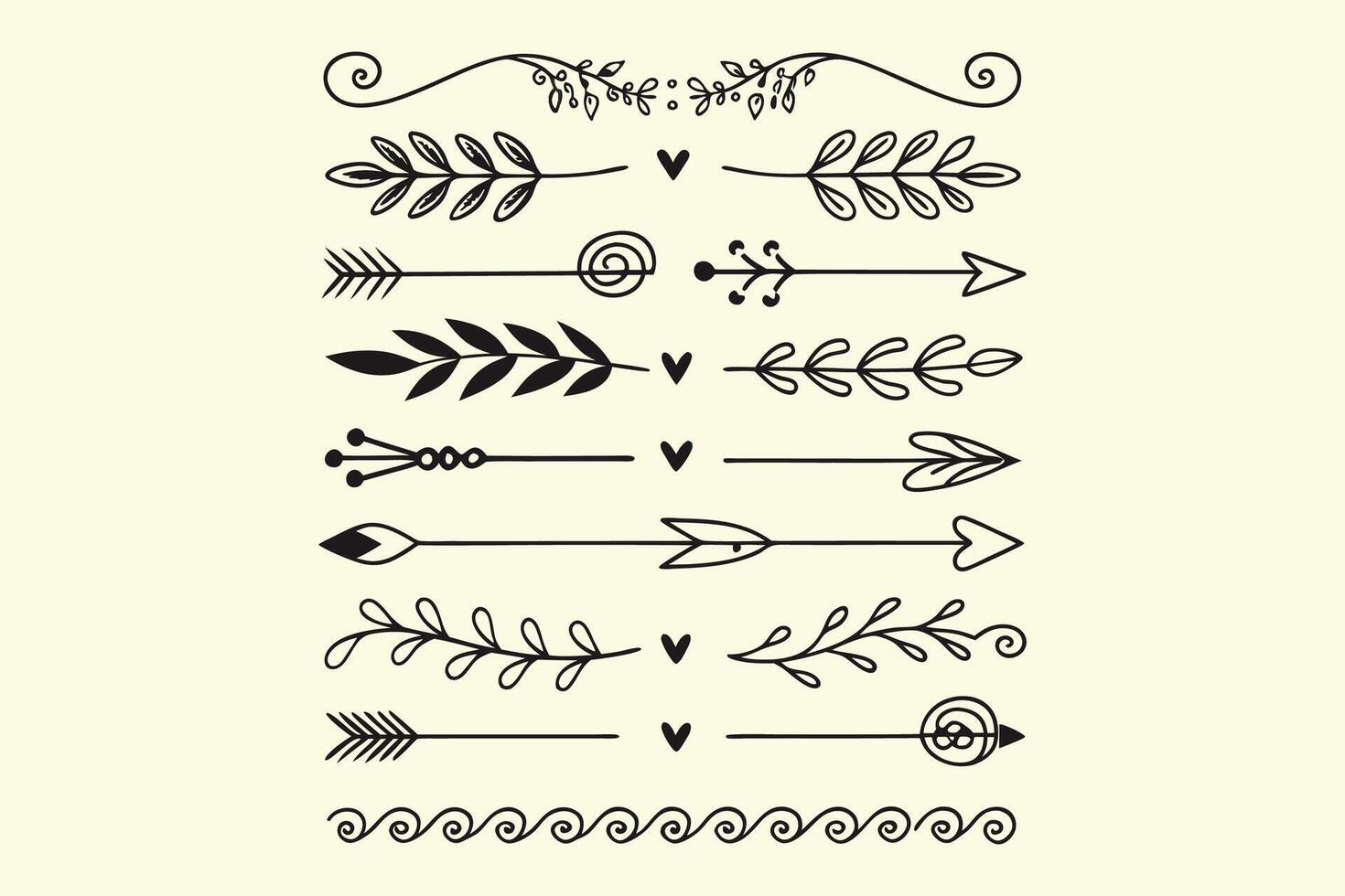 Botanical-Inspired Divider Elements vector