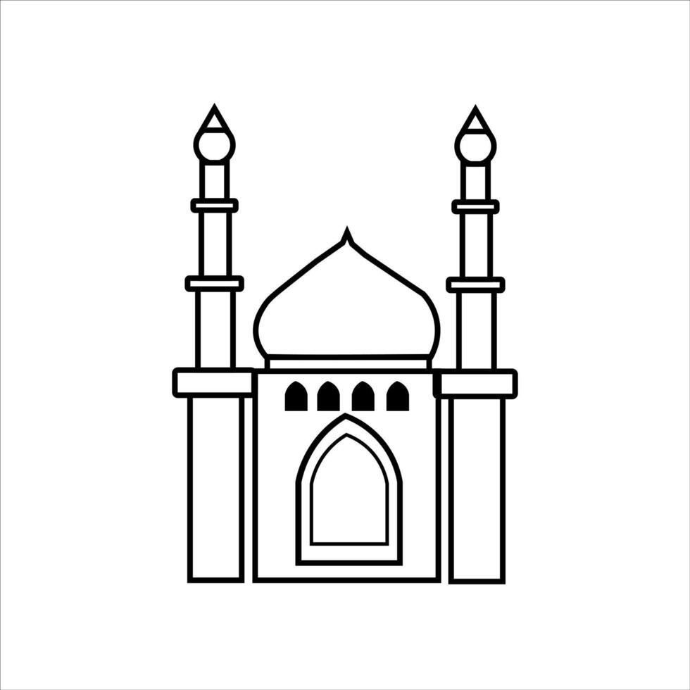 mosque icon design , mosque line airt vector
