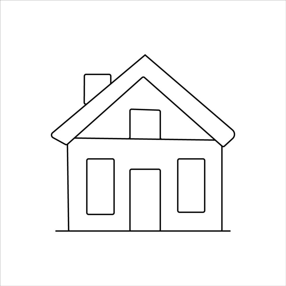 A home icon line art illusetration vector