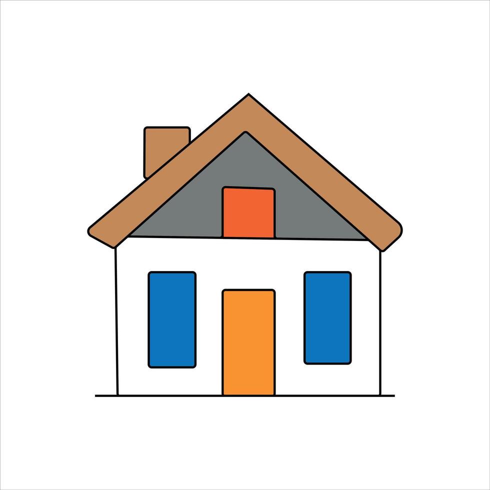 a colorful home icon illusetration vector