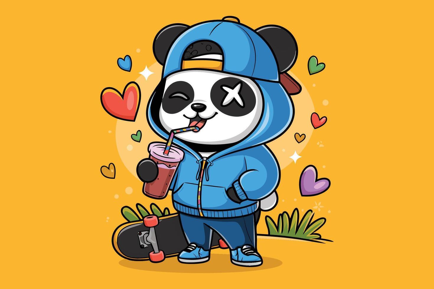 Panda in Street Style vector