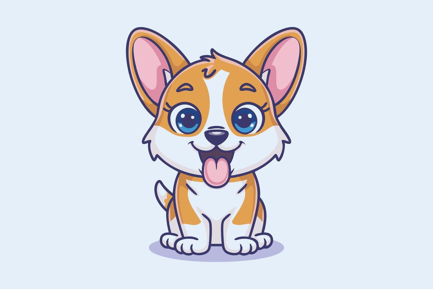 Playful Corgi Paws vector