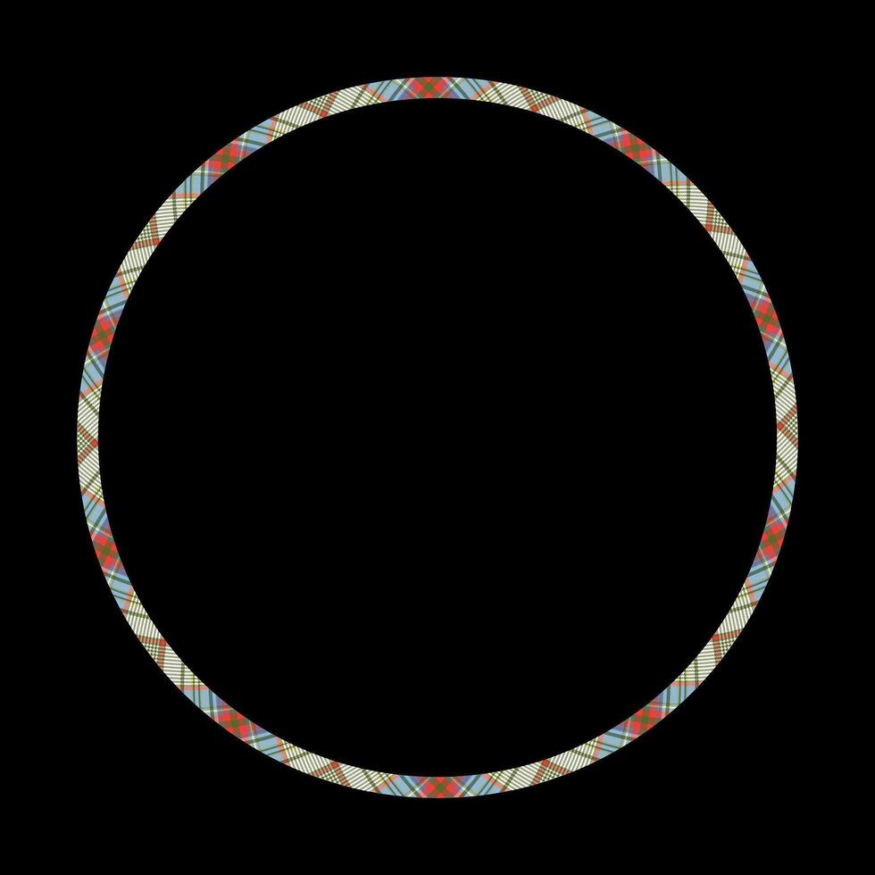 Circle borders and frames . Round border pattern geometric vintage frame design. Scottish tartan plaid fabric texture. Template for gift card, collage, scrapbook or photo album and portrait. vector