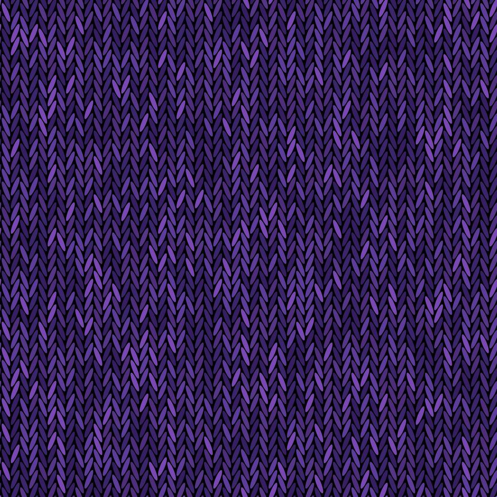 Knit texture melange purple color. seamless pattern fabric. Knitting background flat design. vector