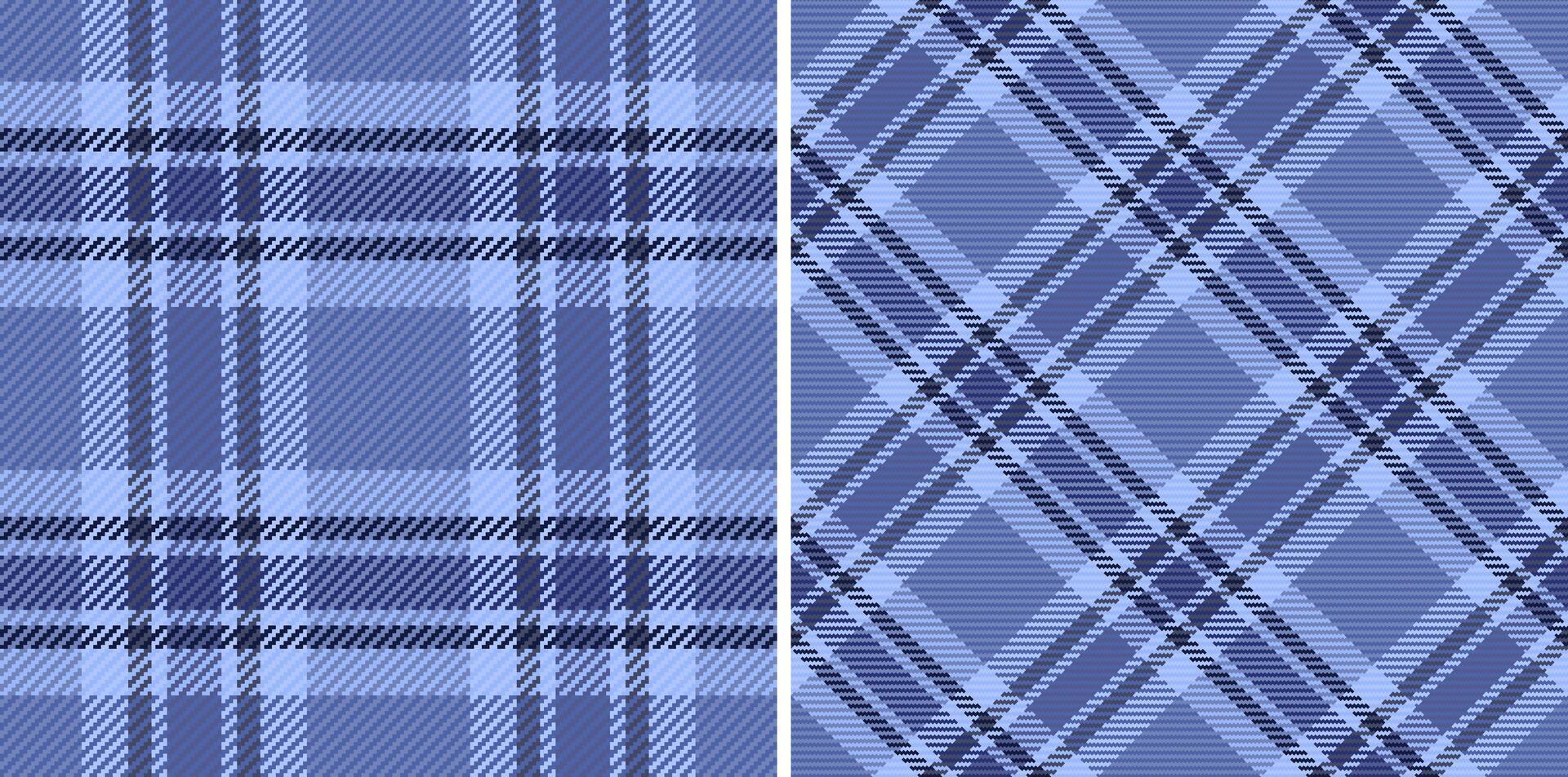 Seamless fabric tartan of check textile with a texture background plaid pattern. Set in fashionable colors for tweed in modern fashion. vector