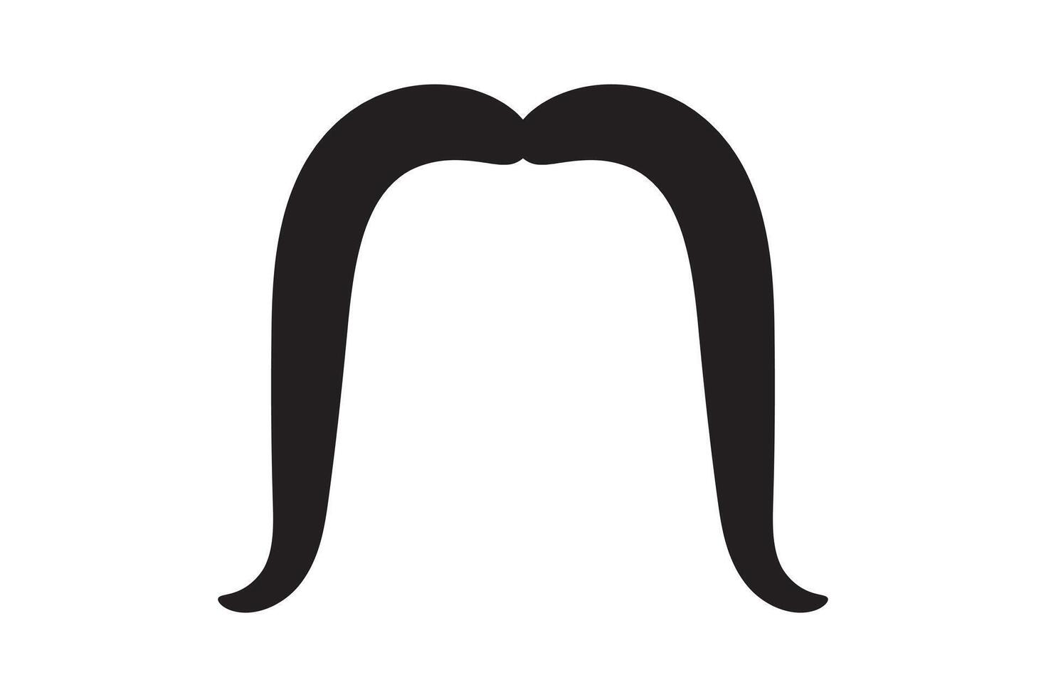 Moustache icon. Black retro style mustache. Shave barber vintage man face vector