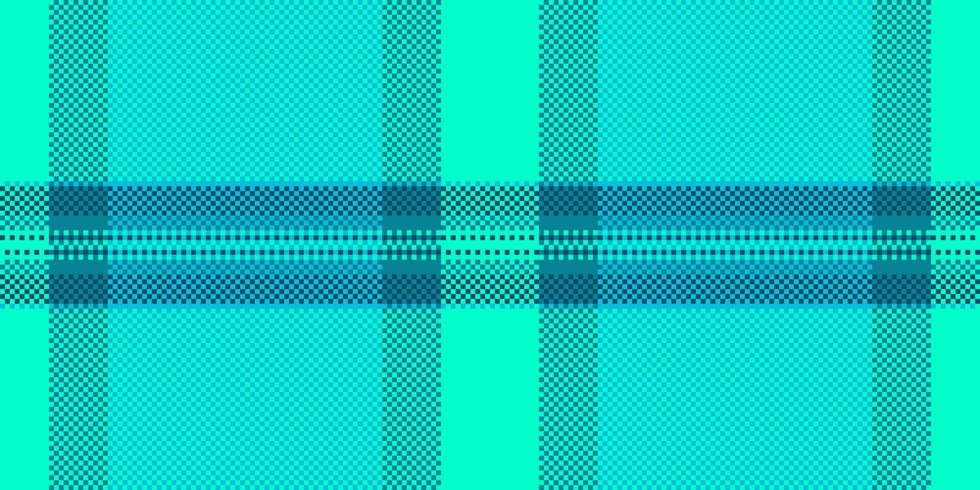 Crossed pattern seamless fabric, real textile tartan texture. Spring background check plaid in cyan and bright colors. vector