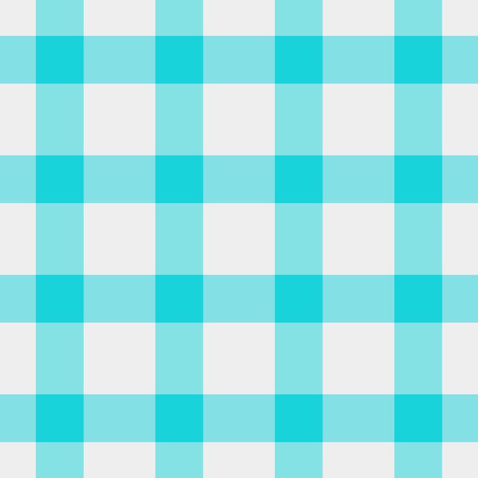 Place seamless pattern textile, strip texture tartan fabric. African plaid background check in cyan and white colors. vector