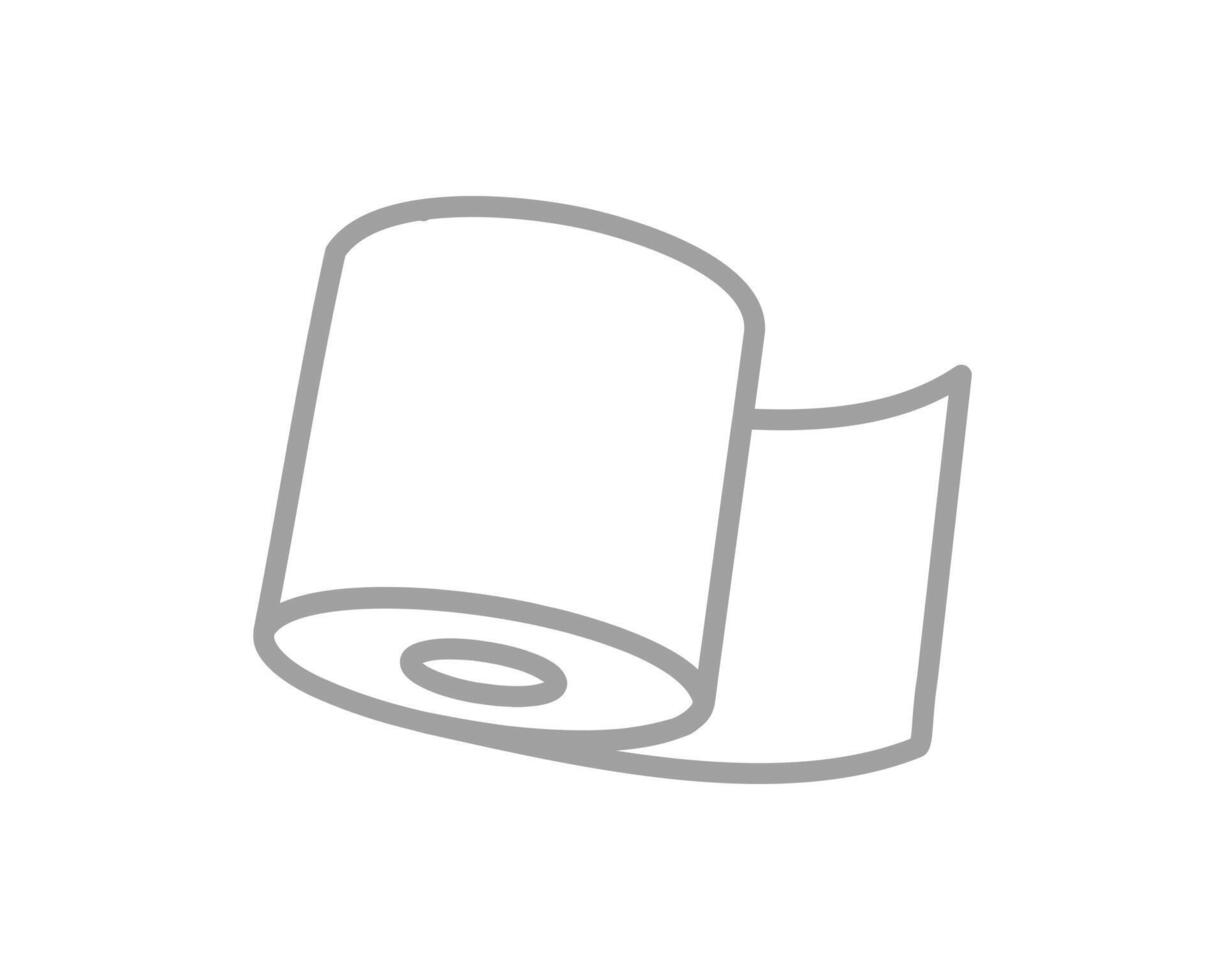 Toilet paper roll or tube icon design, template for wc. Bathroom hygiene icons, kitchen cleaning towel. Blank soft scroll product. vector