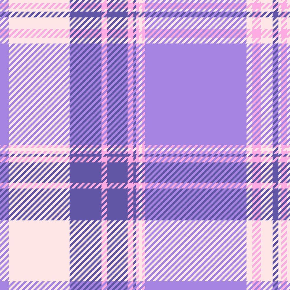Random plaid texture textile, pop check fabric . Paper background tartan pattern seamless in misty rose and violet colors. vector
