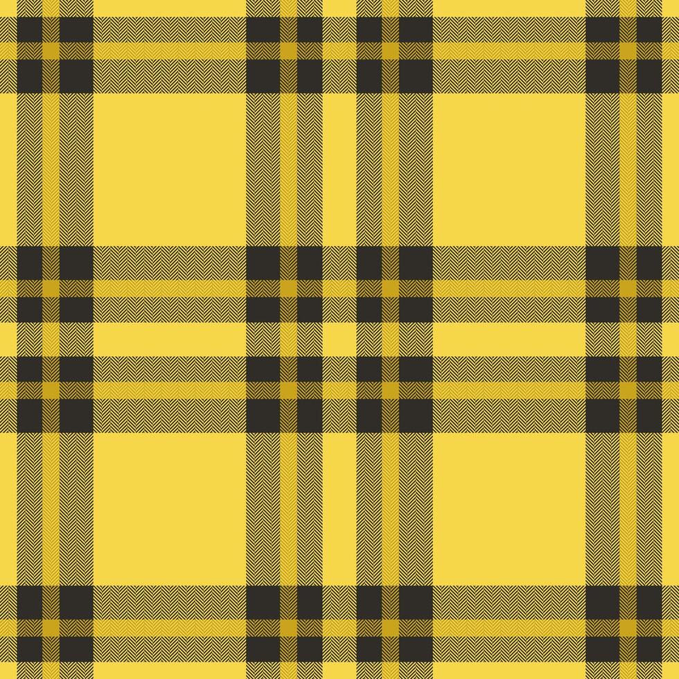 Plaid seamless pattern in yellow. Check fabric texture. textile print. vector