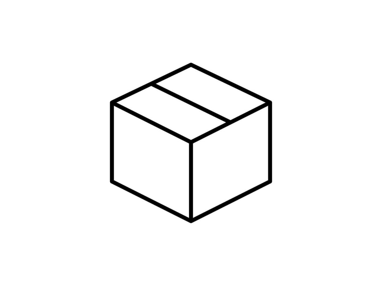 Delivery packaging icon. Cargo cardboard box icons. Carton package sign from line geometric shapes. vector