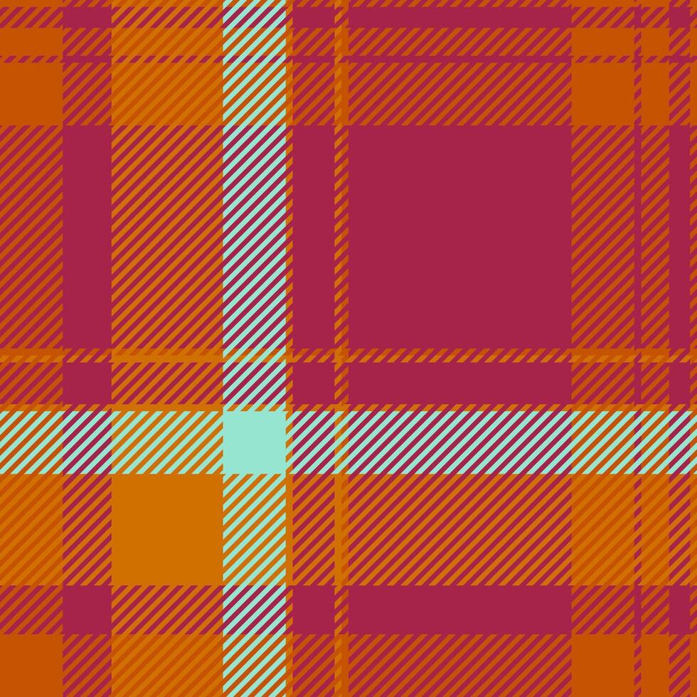 Red background fabric plaid, store texture tartan check. Mix seamless pattern textile in orange and red colors. vector