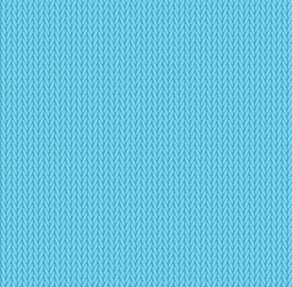 Knit texture light blue color. seamless pattern fabric. Knitting background flat design. vector