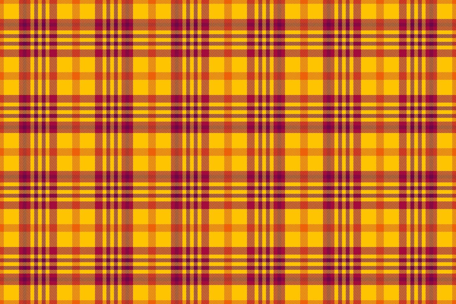 Artistic fabric background, 1950s pattern tartan seamless. Womens fashion texture textile plaid check in golden poppy and red colors. vector