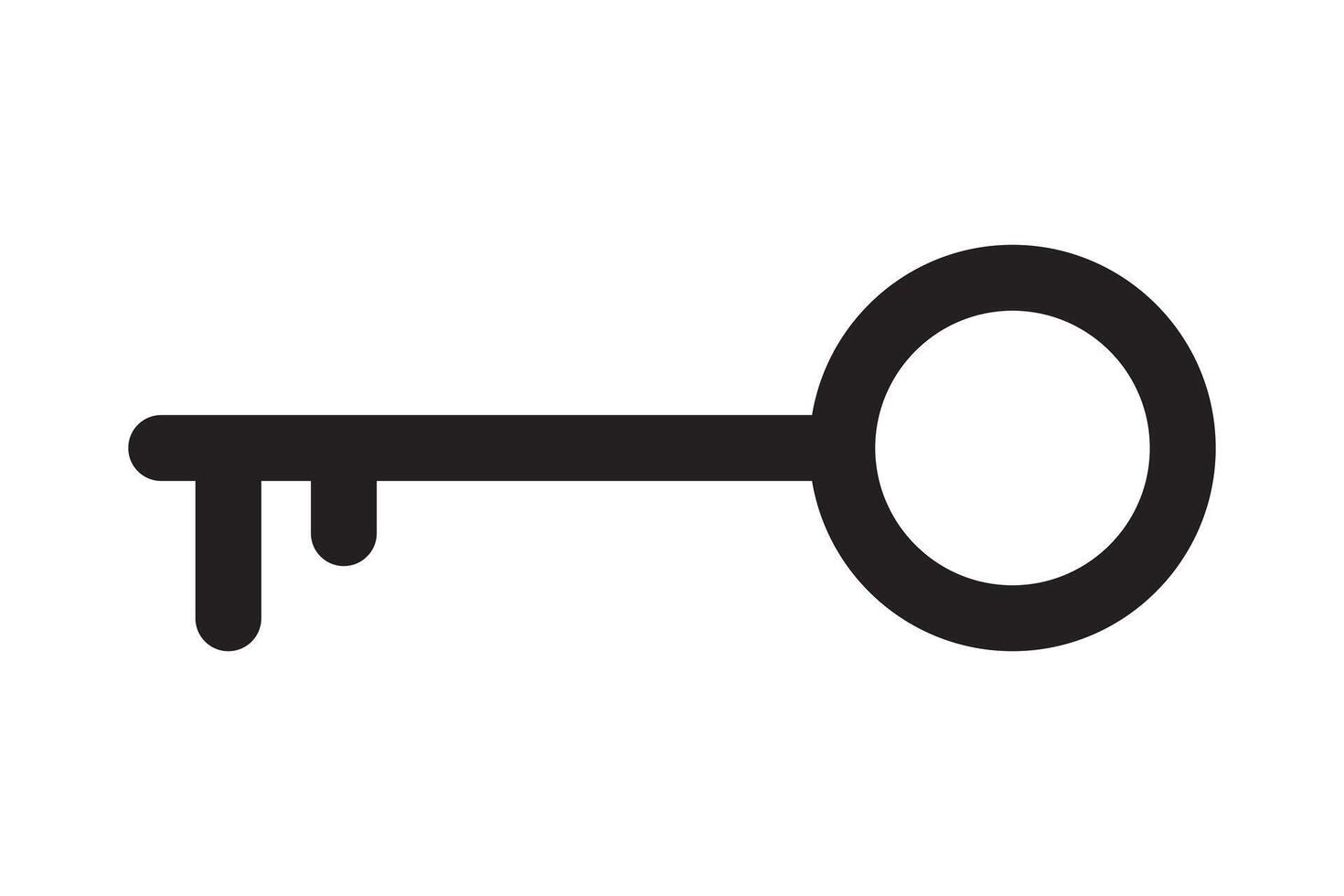 Key icon for lock and open door in house. Safety and security protection symbol. vector