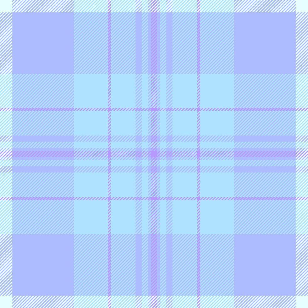 Fur tartan seamless check, down fabric background pattern. Daisy plaid texture textile in blue and cyan colors. vector