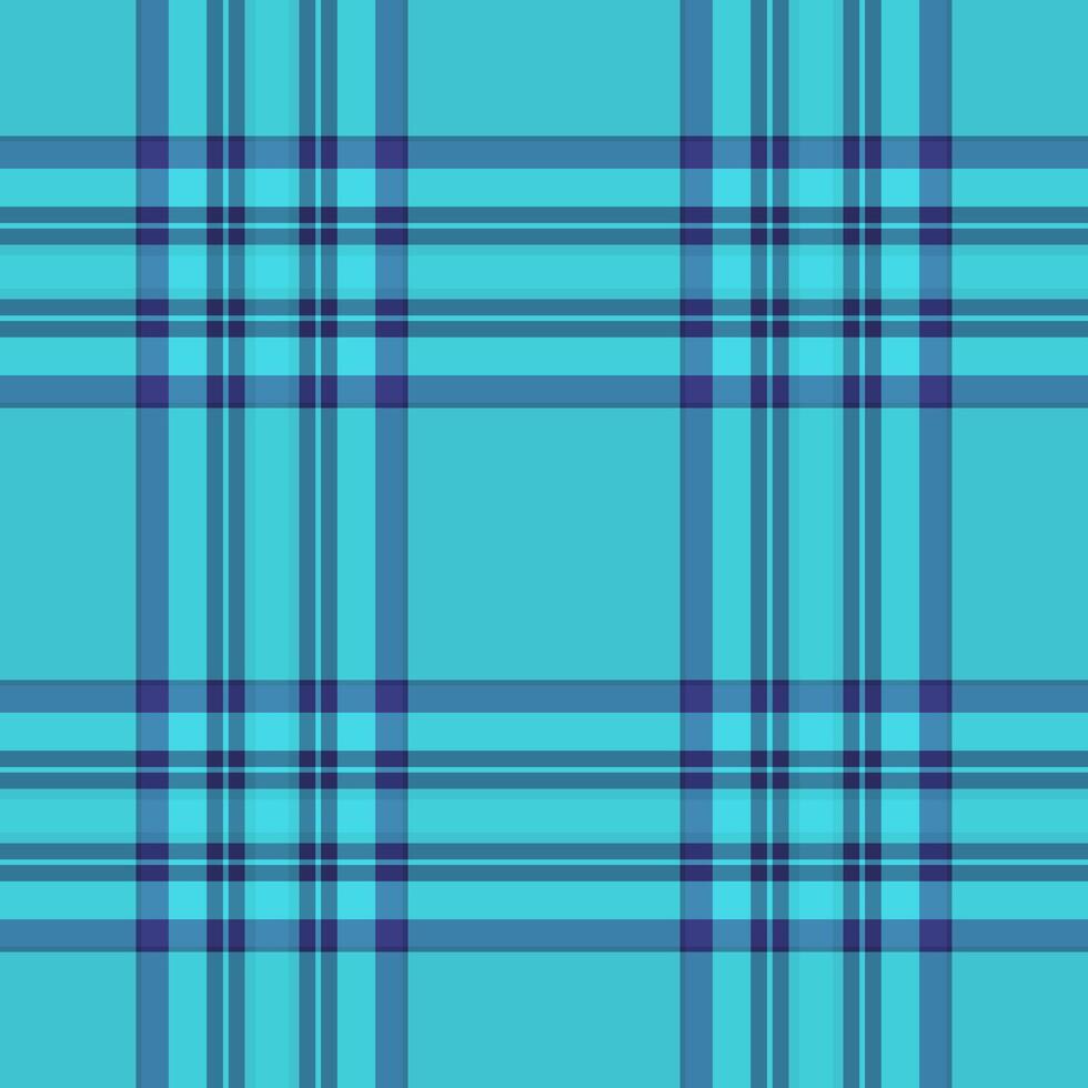 Retro fabric seamless, trade check background texture. Suit pattern textile tartan plaid in cyan and blue colors. vector