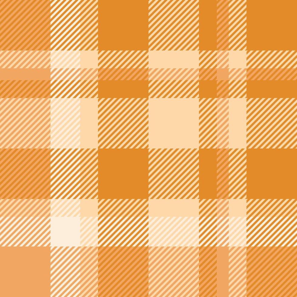 Summer texture textile fabric, intense seamless tartan plaid. Styling check background pattern in orange and sandy brown colors. vector
