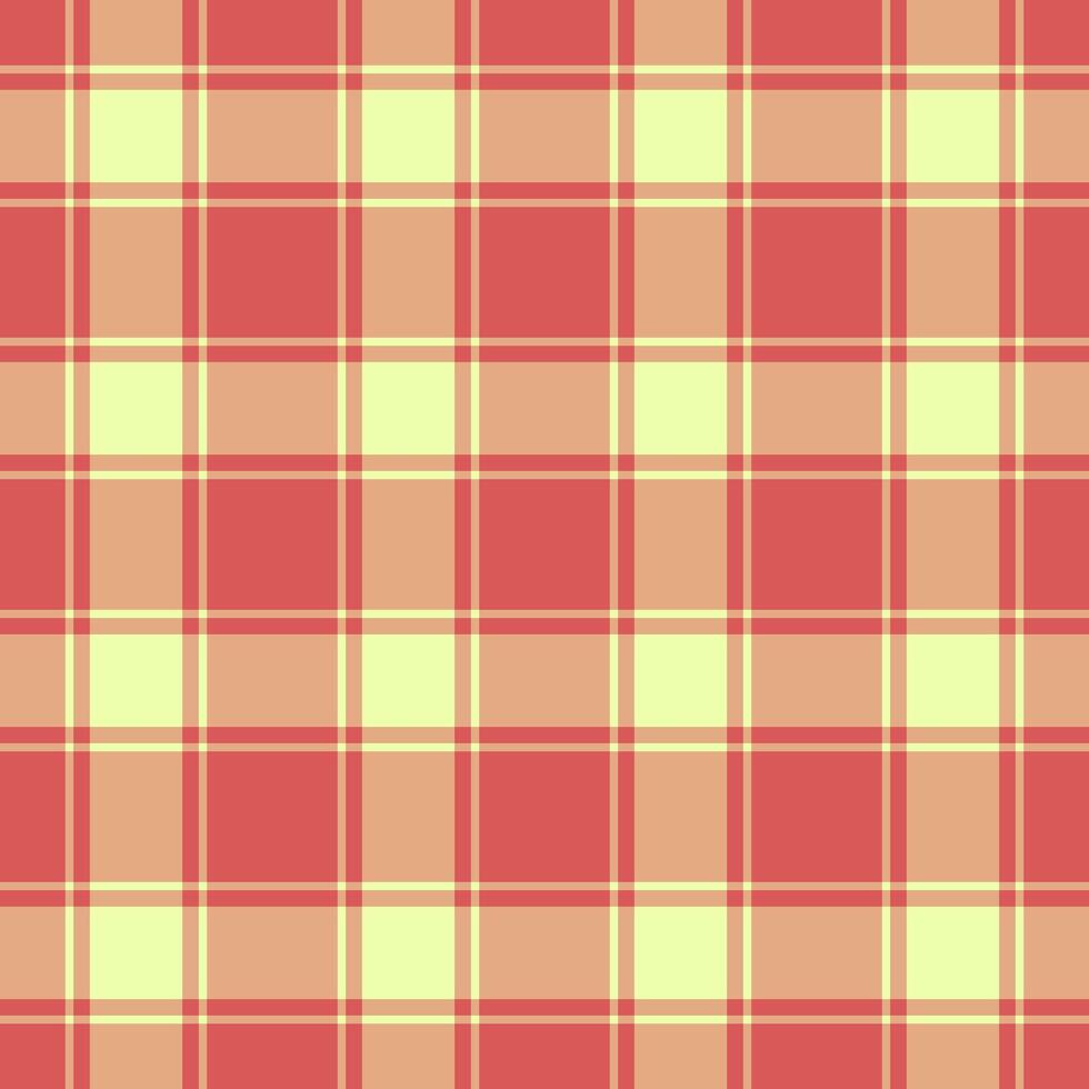 Poncho pattern tartan plaid, scratched texture background seamless. Handmade textile check fabric in orange and red colors. vector