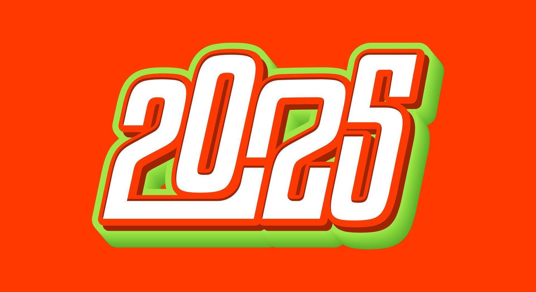 Fun 3d text 2025 new year celebration vector