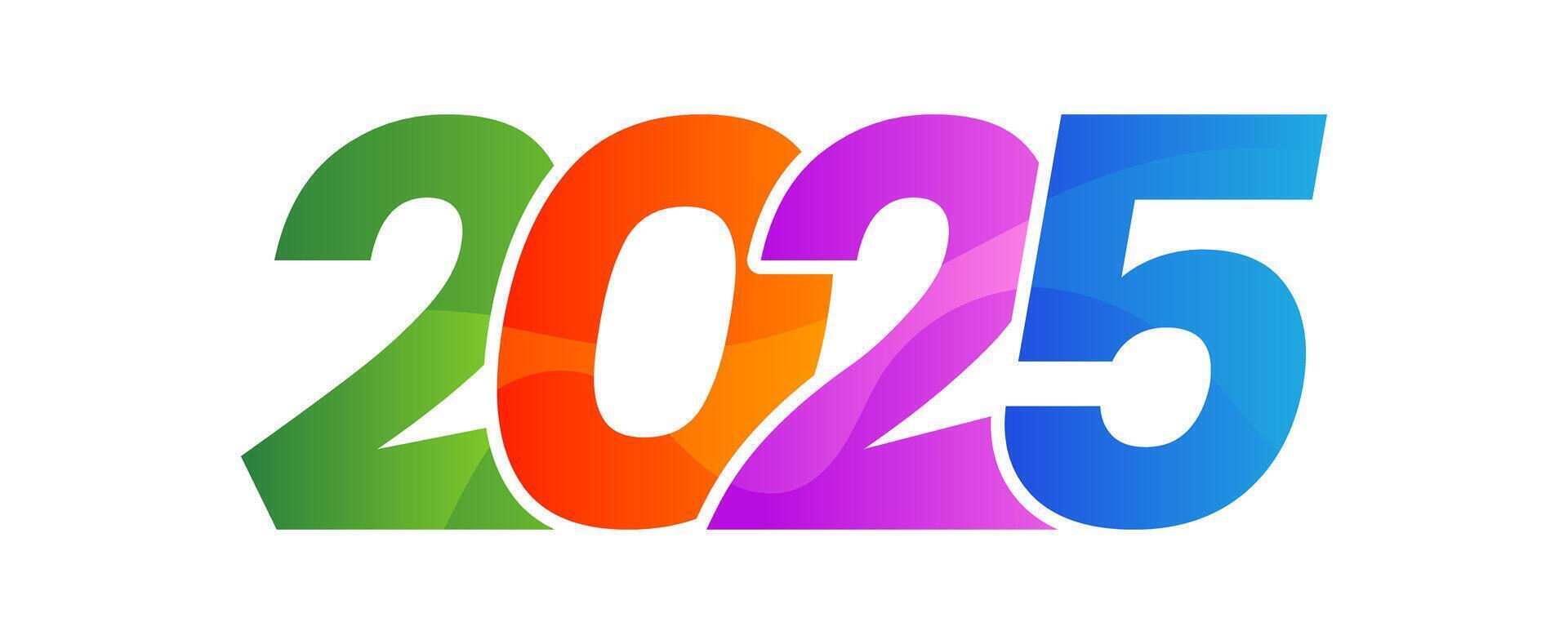 Colorful text 2025 new year design vector