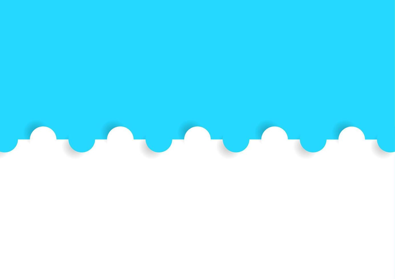 Blue and white minimal flat background with paper circles vector