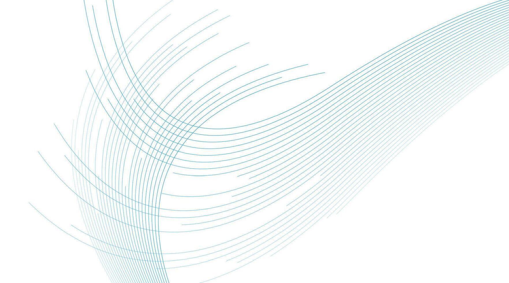 Blue minimal wavy lines abstract futuristic tech background vector