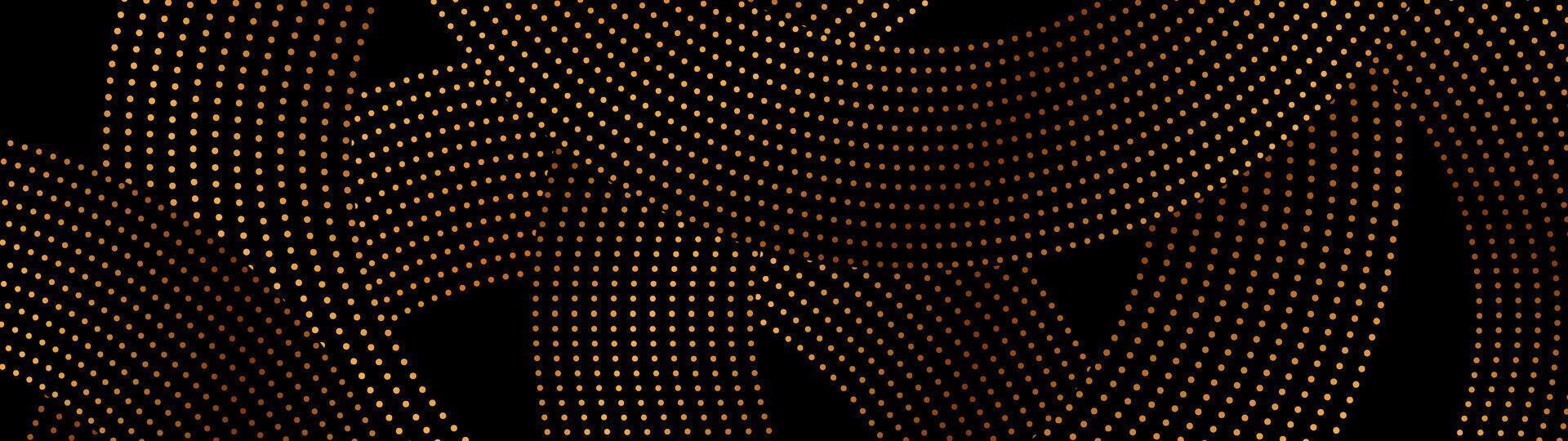 Golden round dotted lines abstract geometric background vector