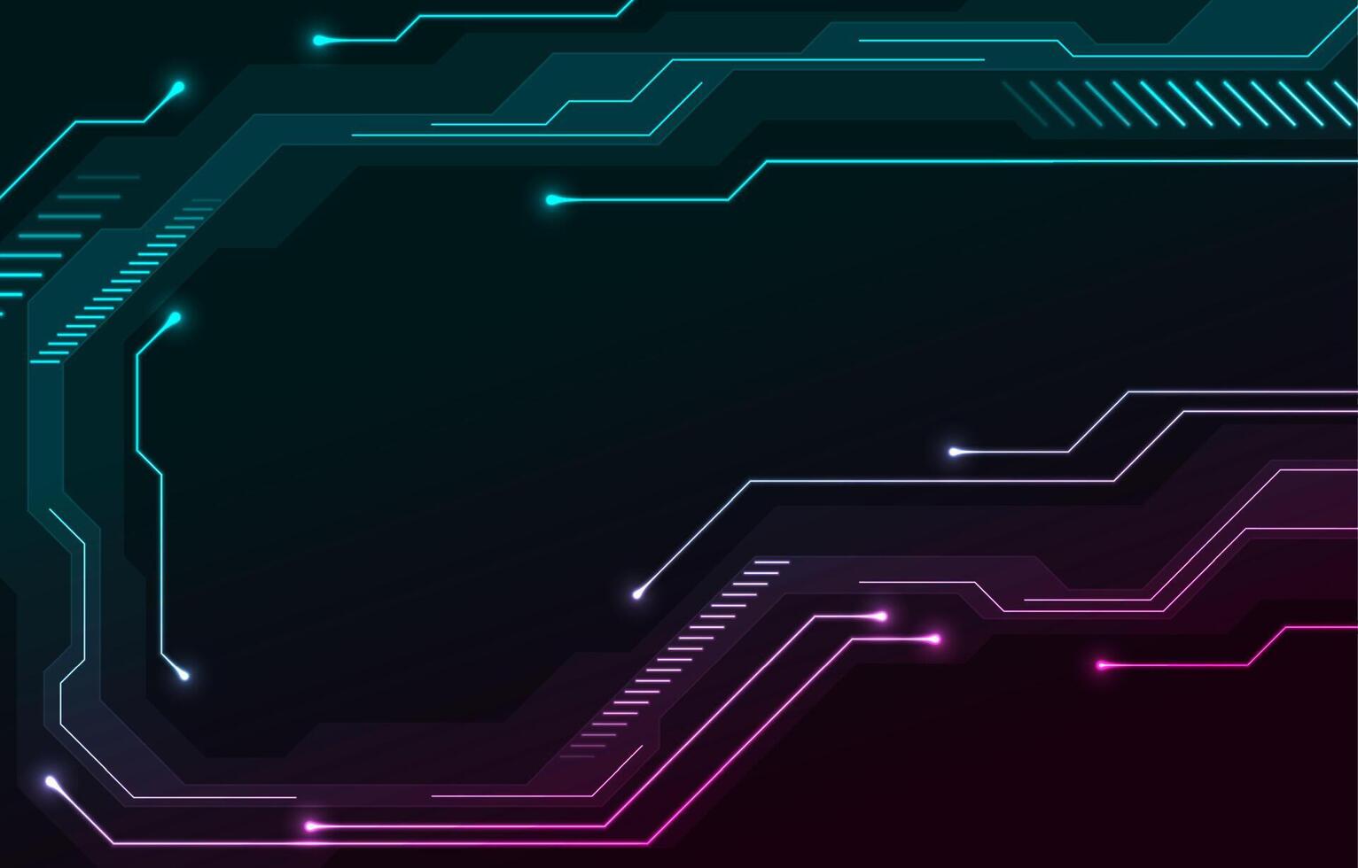 Abstract neon technology background with circuit board lines vector