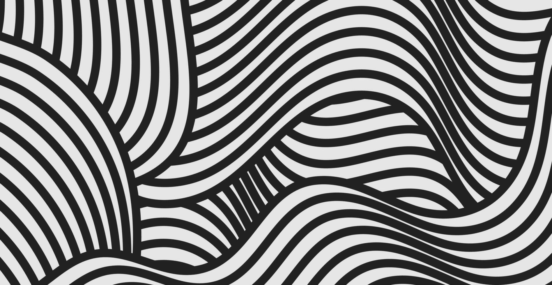 Black and white waves abstract tech minimal background vector