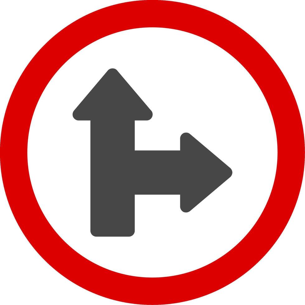 Go Straight Or Right Flat Icon vector