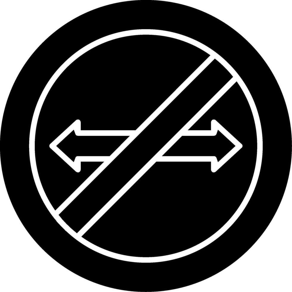No Turn Glyph Icon vector