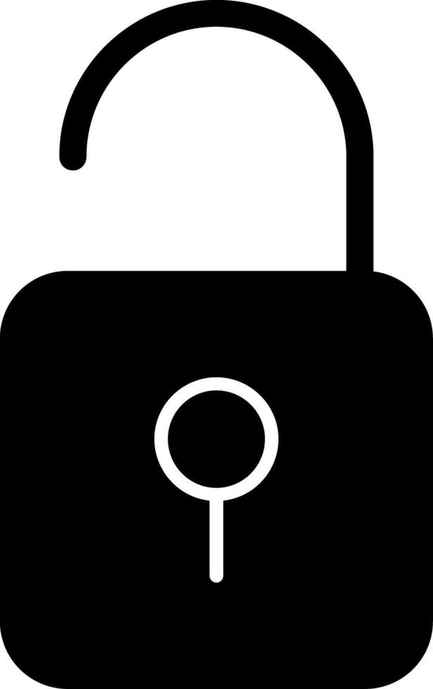 Open Lock Glyph Icon vector