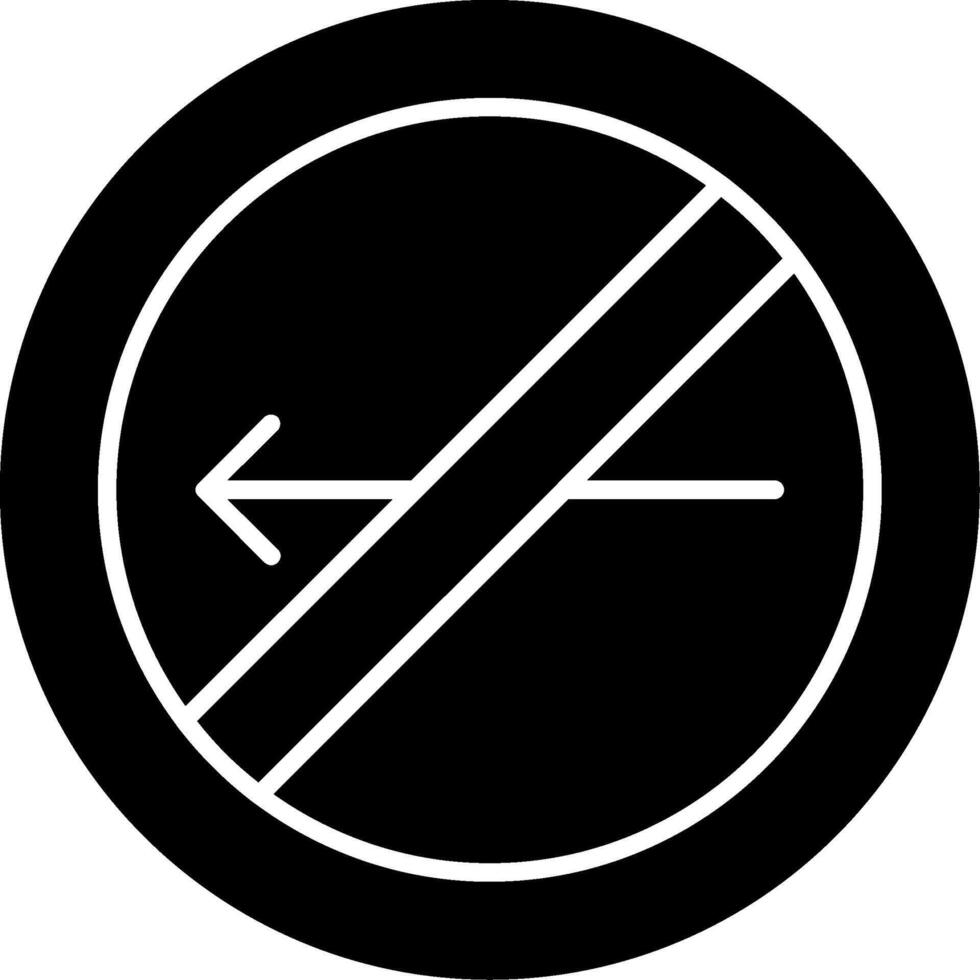No Turn Left Glyph Icon vector