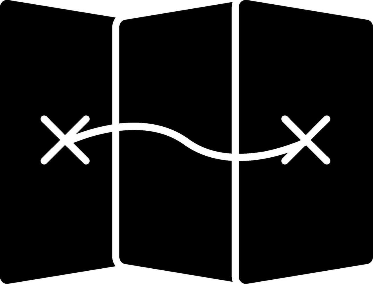 Map Glyph Icon vector