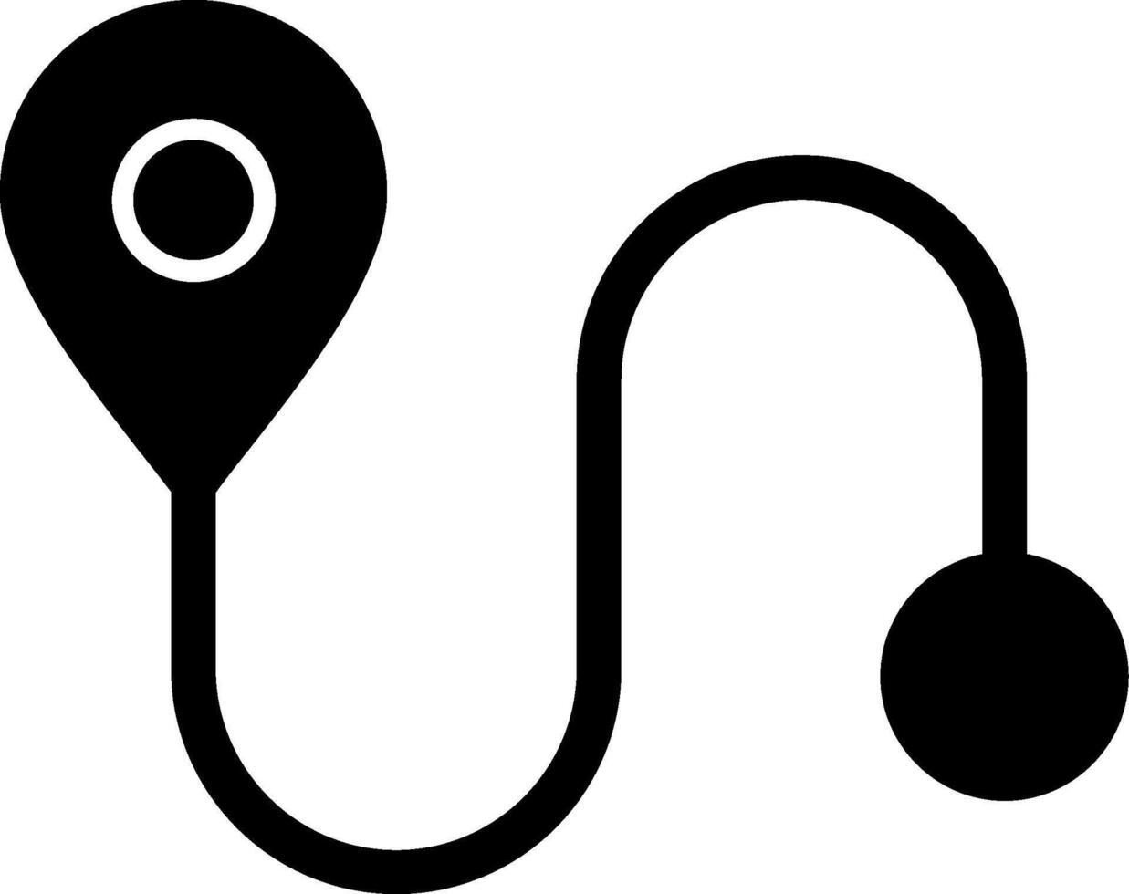 Route Glyph Icon vector